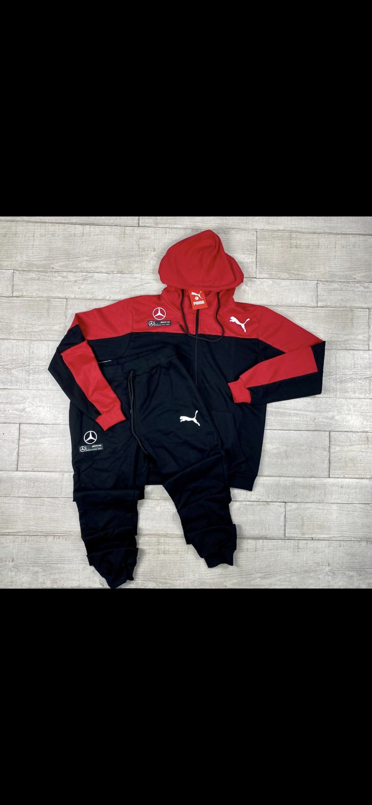 Chándal Puma Negro-Rojo